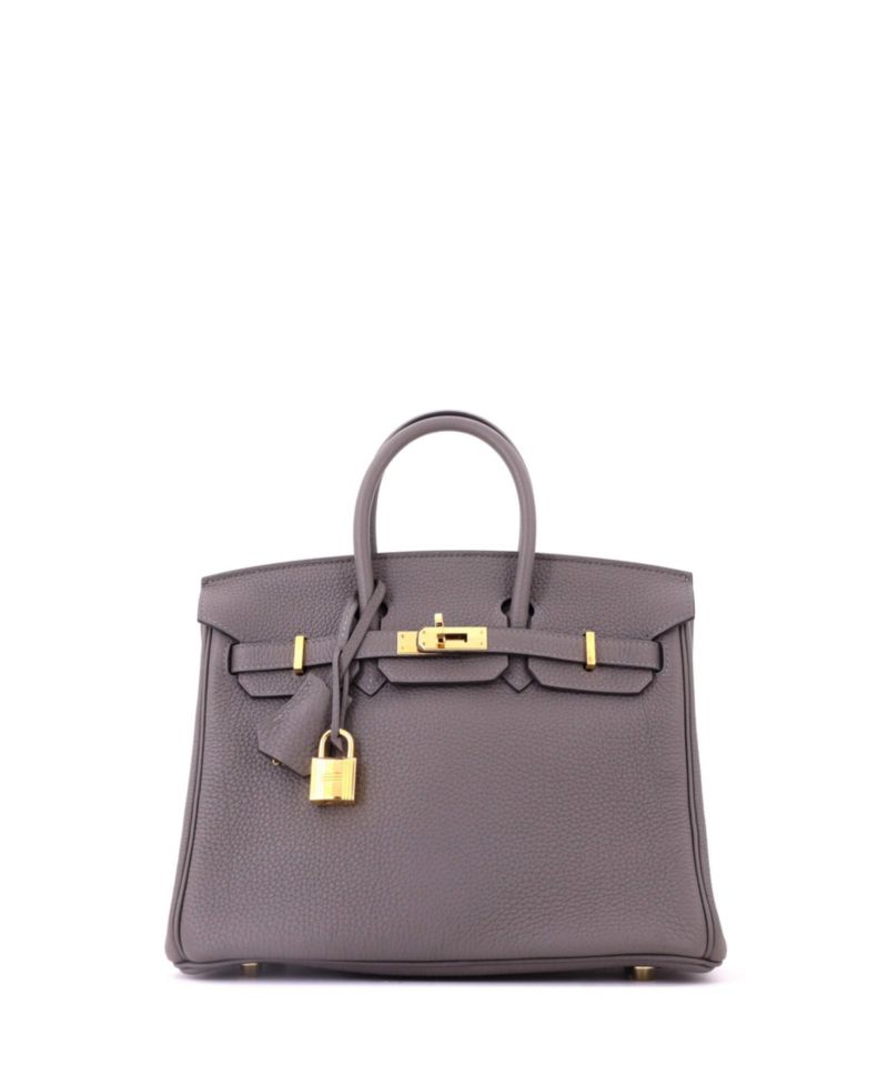 Birkin 25 Handbag Grey Togo with Gold Hardware