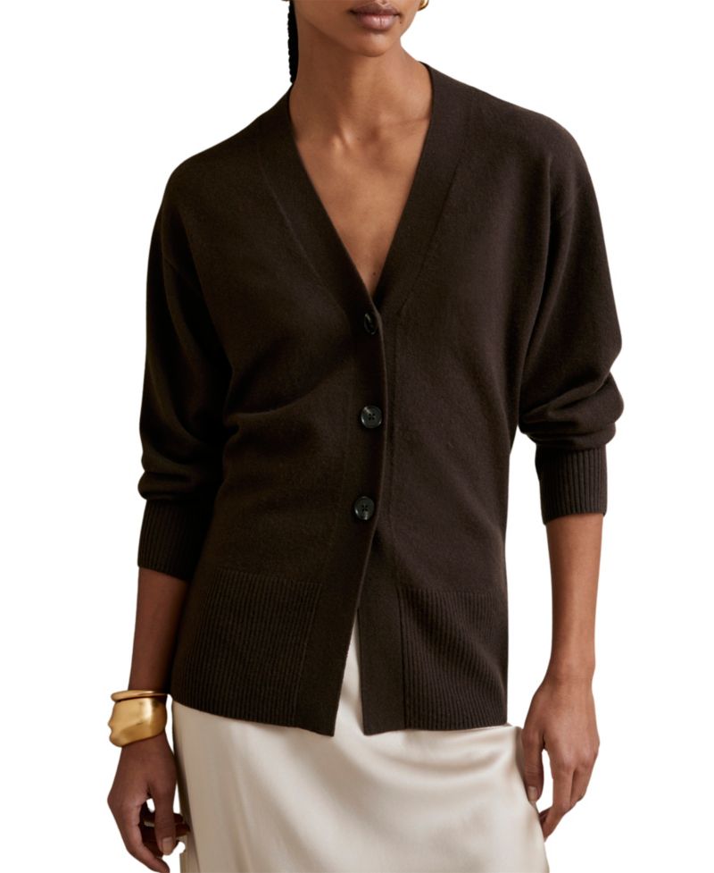 Women's Tyla Wool-Blend V-Neck Long-Sleeve Cardigan Sweater
