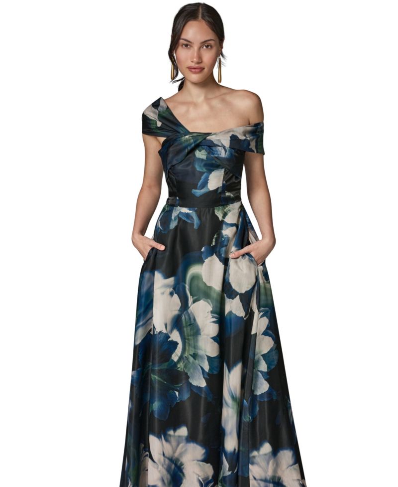 Women's Floral-Print Off-the-Shoulder Gown