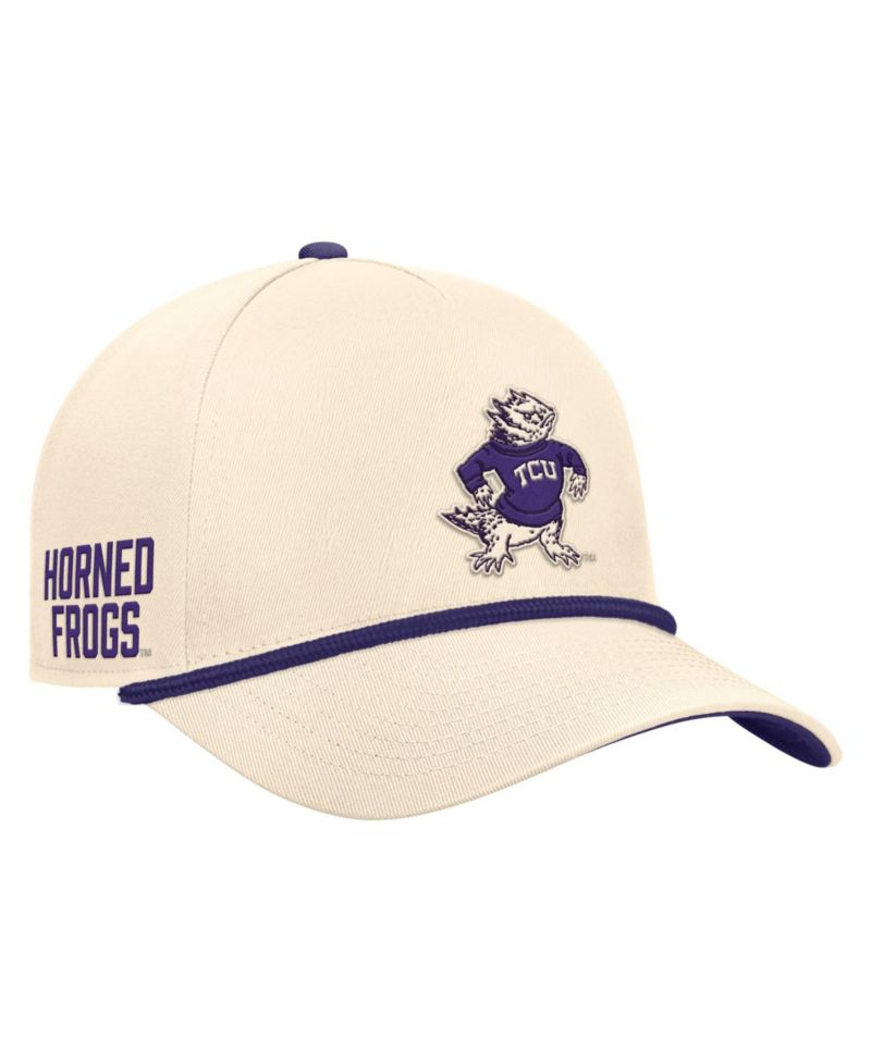 Men's Natural TCU Horned Frogs Vintage Rope Rise Adjustable Hat