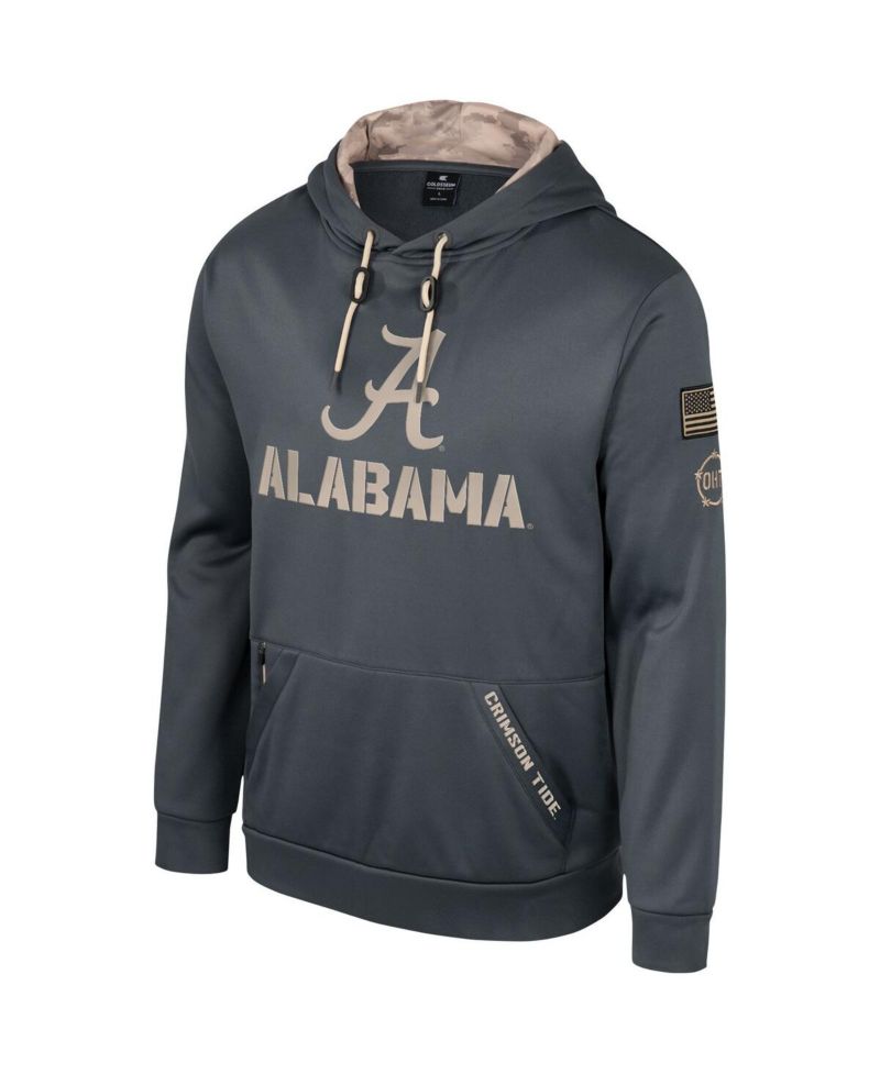 Men's Charcoal Alabama Crimson Tide OHT Military-Inspired Appreciation Pullover Hoodie