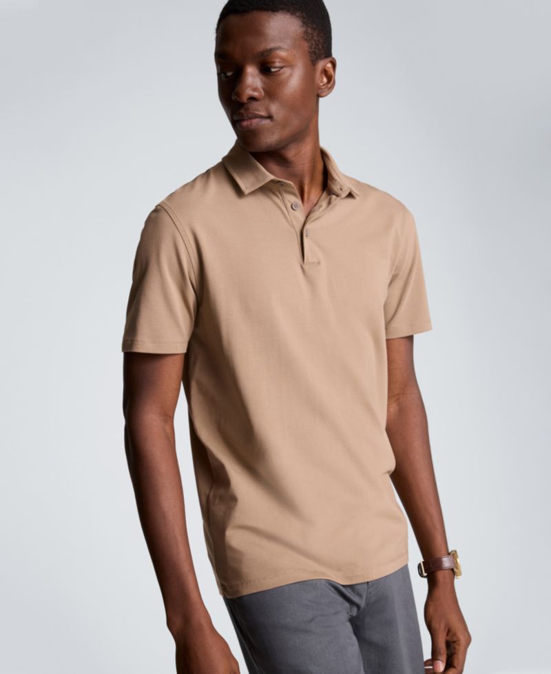 Men's Short-Sleeve Collared Slim-Fit Polo Shirt