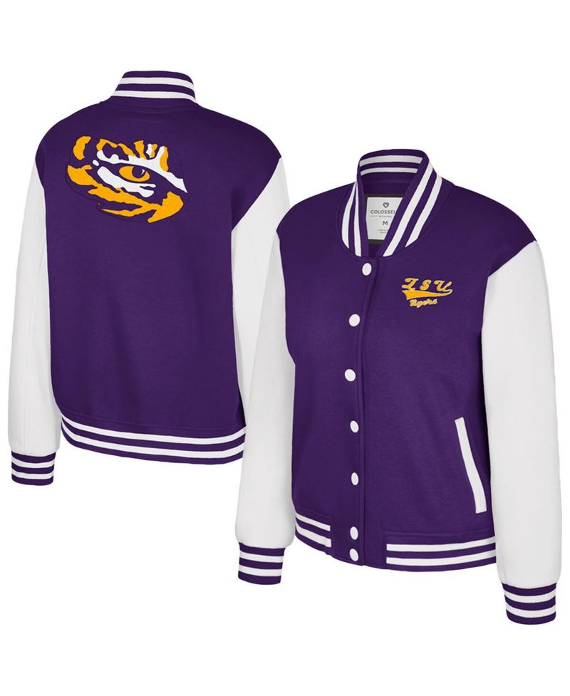 Women's Purple LSU Tigers French Baguette Full Snap Fleece Jacket