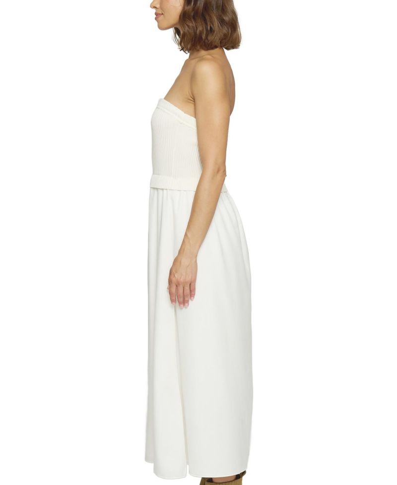 Women's Tube Dress With Woven Skirt