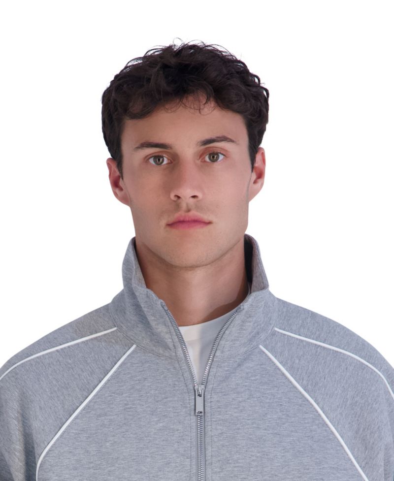 Men's Metal Logo Patch and Piping Detail Ponte Track Jacket