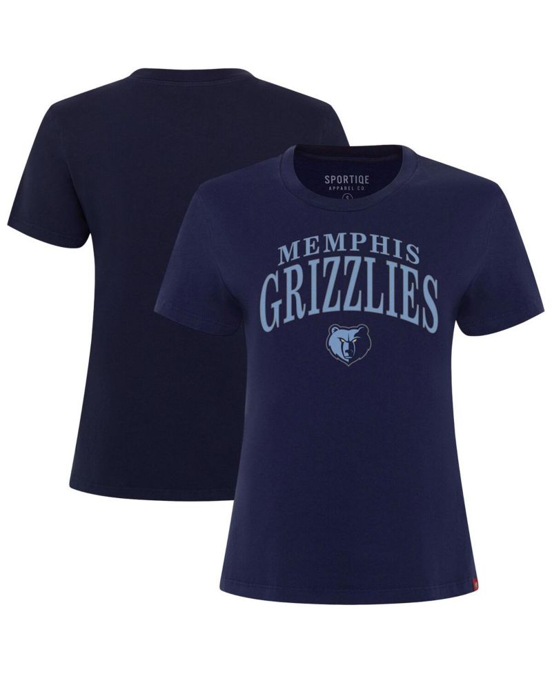 Women's Navy Memphis Grizzlies Arcadia Boxy T-Shirt
