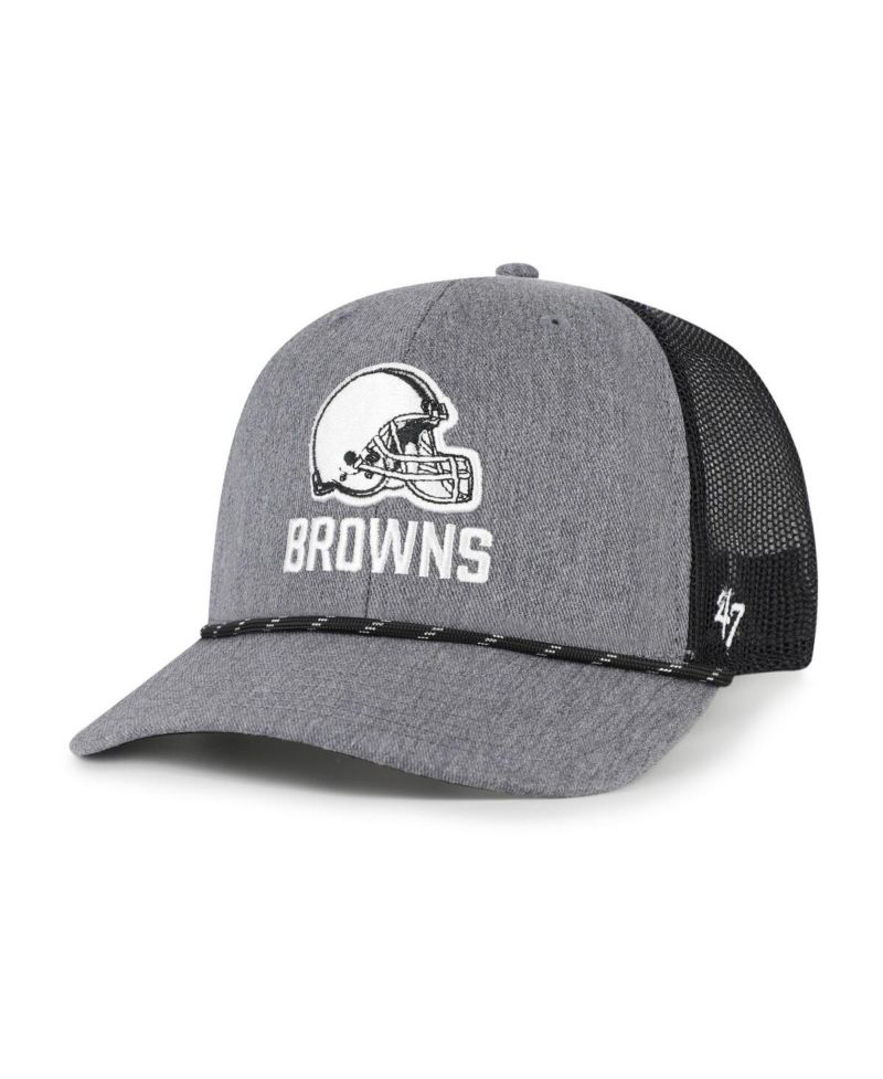Men's Heather Charcoal Cleveland Browns Carbon Rope Trucker Adjustable Hat