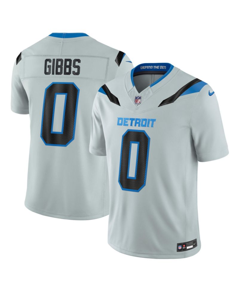 Men's Jahmyr Gibbs Silver Detroit Lions 2026 Rivalries Collection Vapor F.U.S.E Stitched Limited Jersey