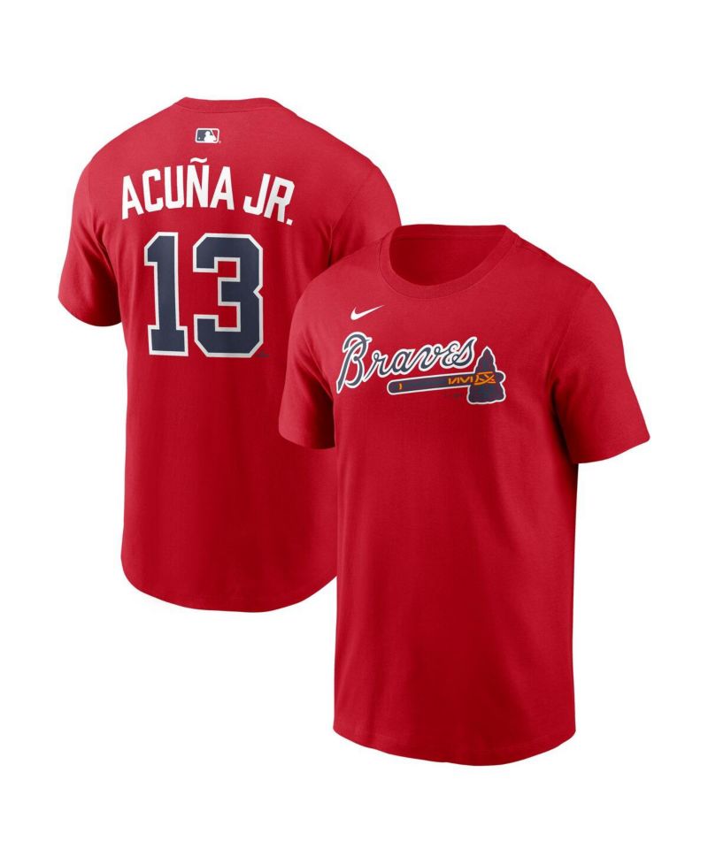 Men's Ronald Acu&ntilde;a Jr. Red Atlanta Braves Home Name & Number T-Shirt