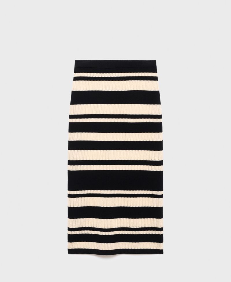 Women's Stripes Knitted Midi Skirt