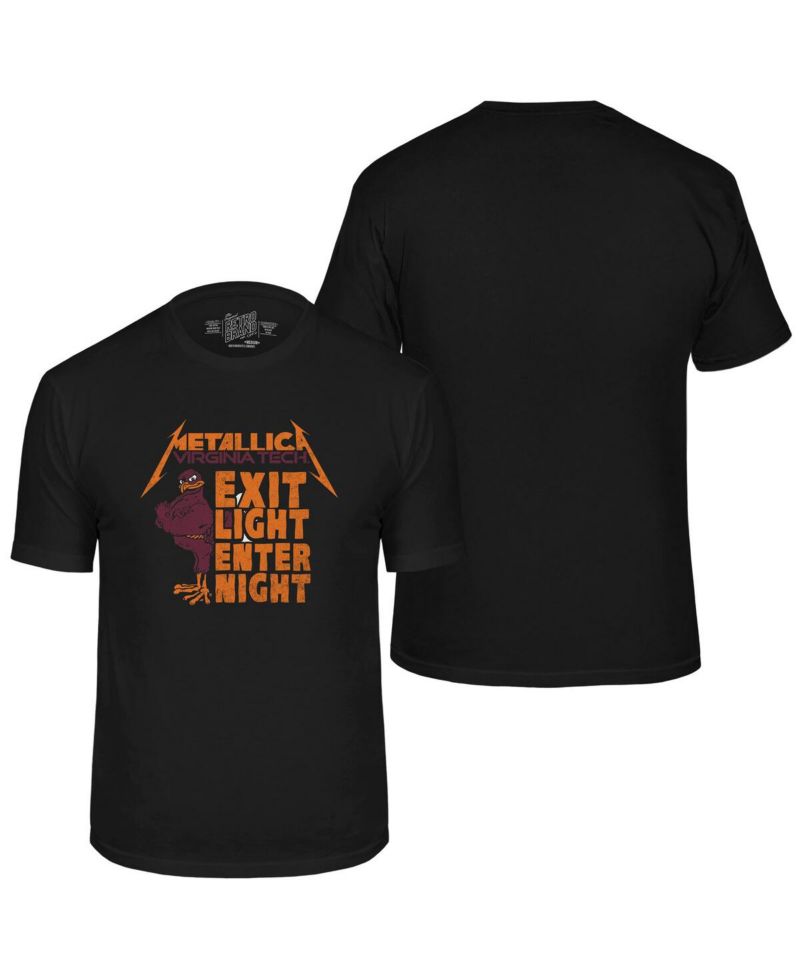 Men's Black Virginia Tech Hokies Metallica Retro T-Shirt