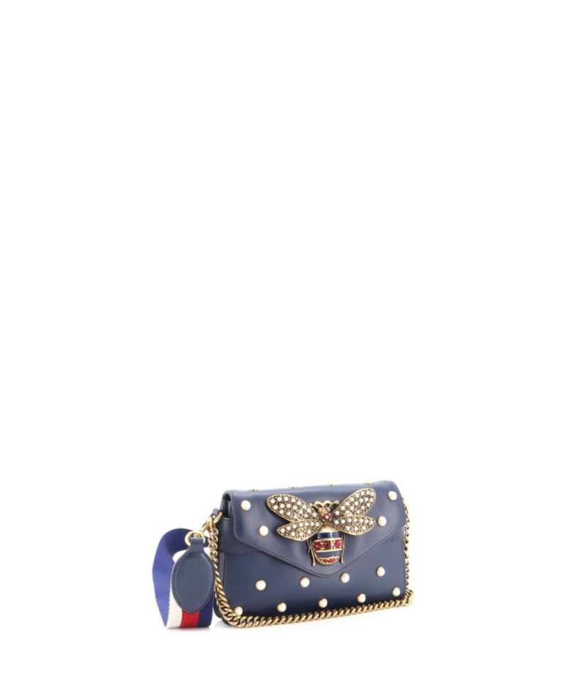Mini Broadway Pearly Bee Shoulder Bag Embellished Leather