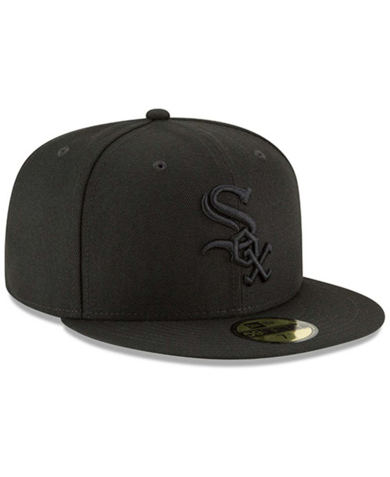 Мужская черная приталенная шляпа с логотипом Chicago White Sox Primary Basic 59 размера "FIFTY" черного цвета