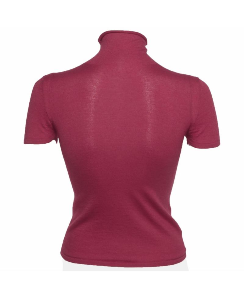 Women's Stretch Knit Short-Sleeve Turtleneck Top