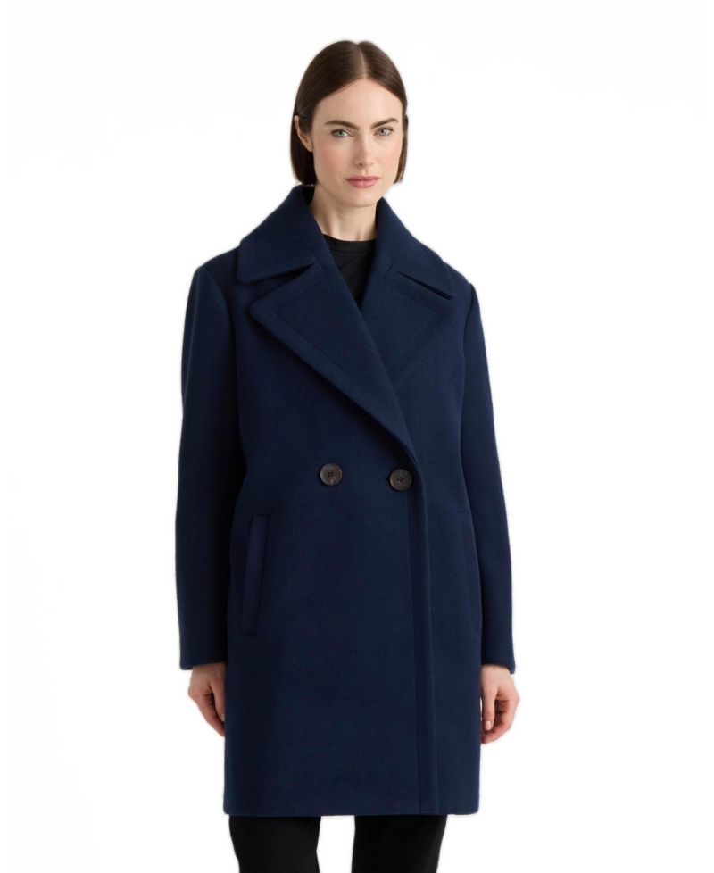 Women's Double-Breasted Oversized Notch-Collar Coat