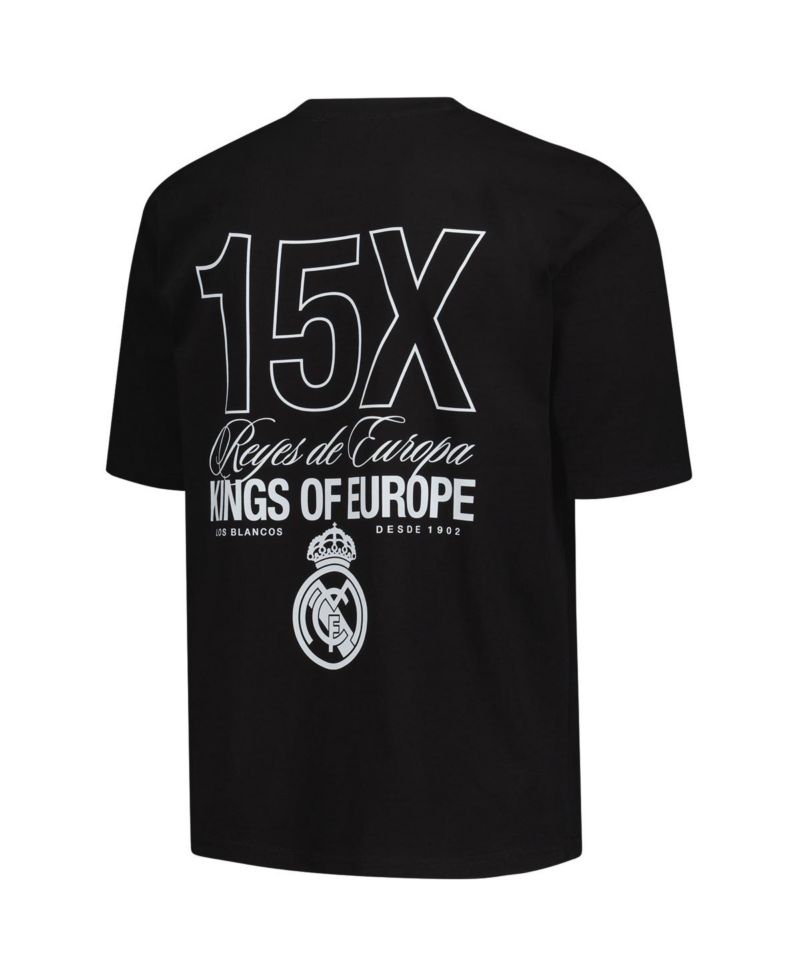 Men's and Women's Black Real Madrid European Champions Heavyweight T-Shirt