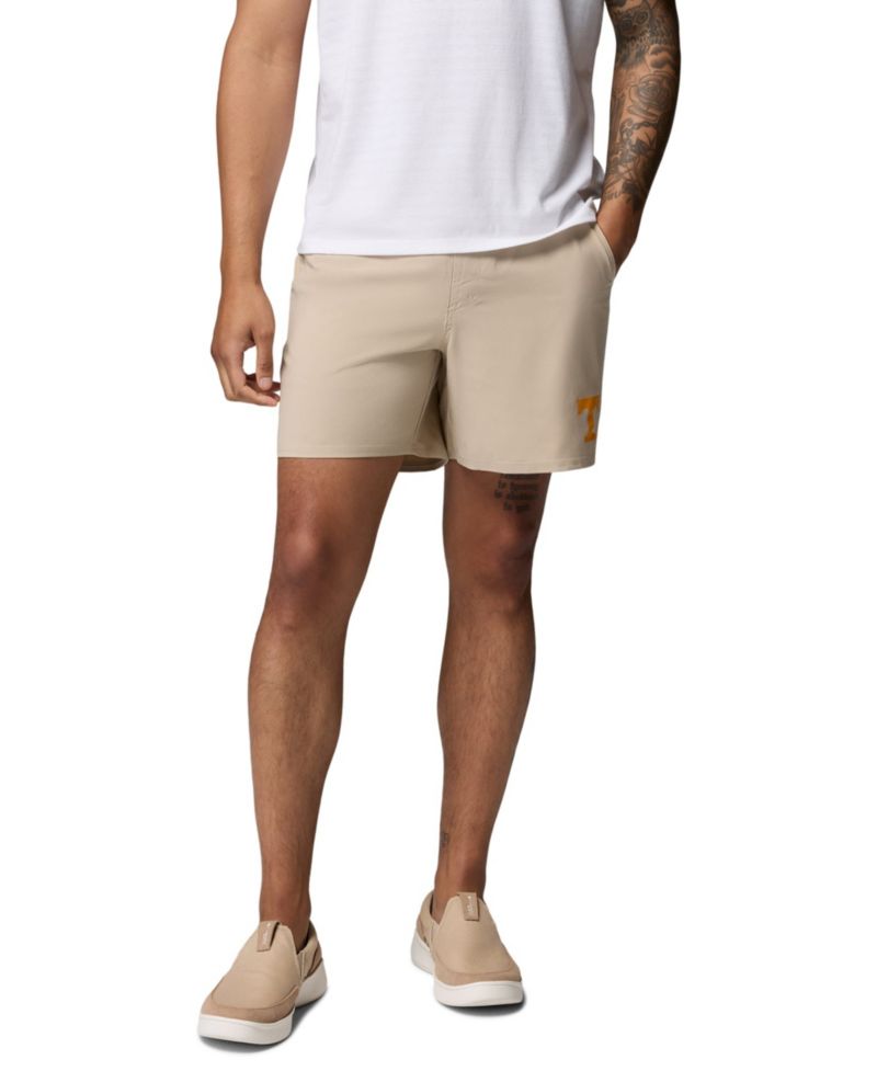 Men's Natural Texas Longhorns PFG Terminal Roamer™ Omni-Shade™ Stretch Shorts