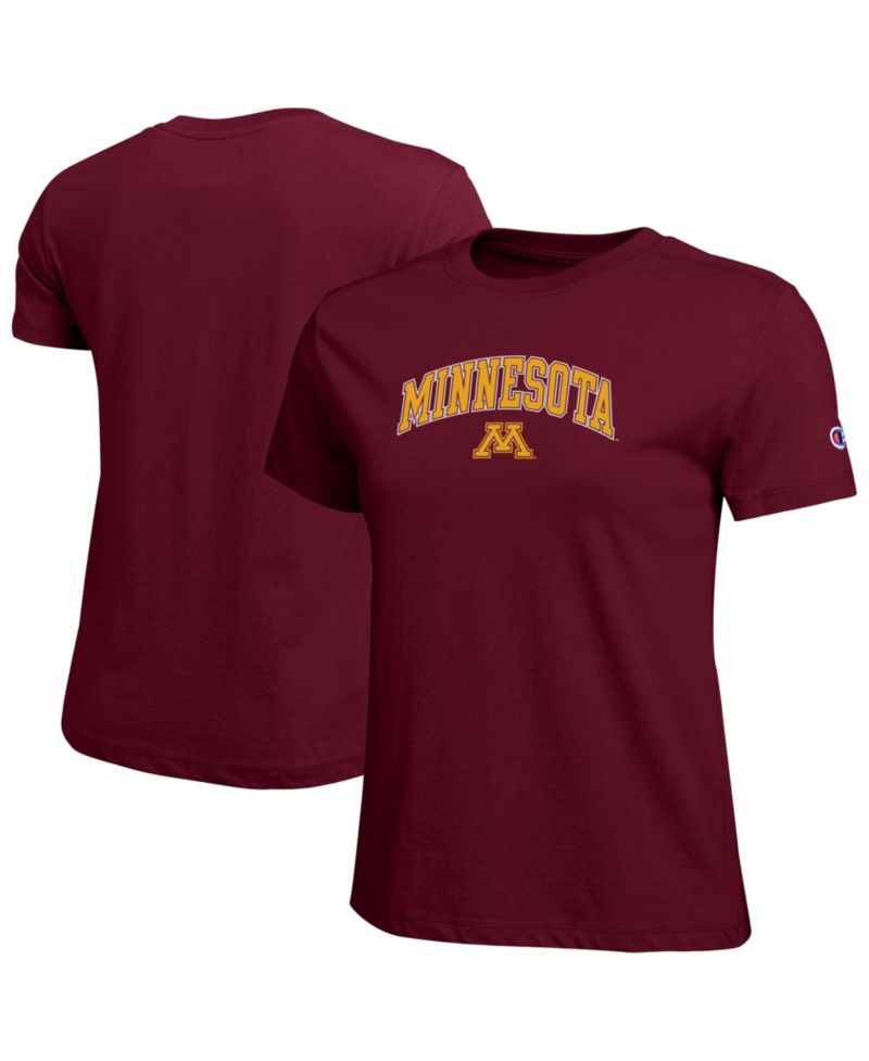Women's Maroon Minnesota Golden Gophers Arched Over Logo T-Shirt
