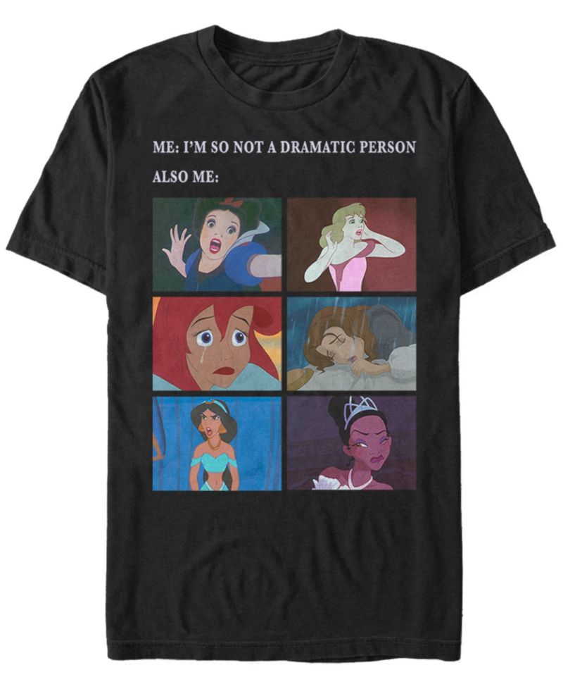 Men's Disney Princess Not Dramatic Meme Panel Short Sleeve T-shirt