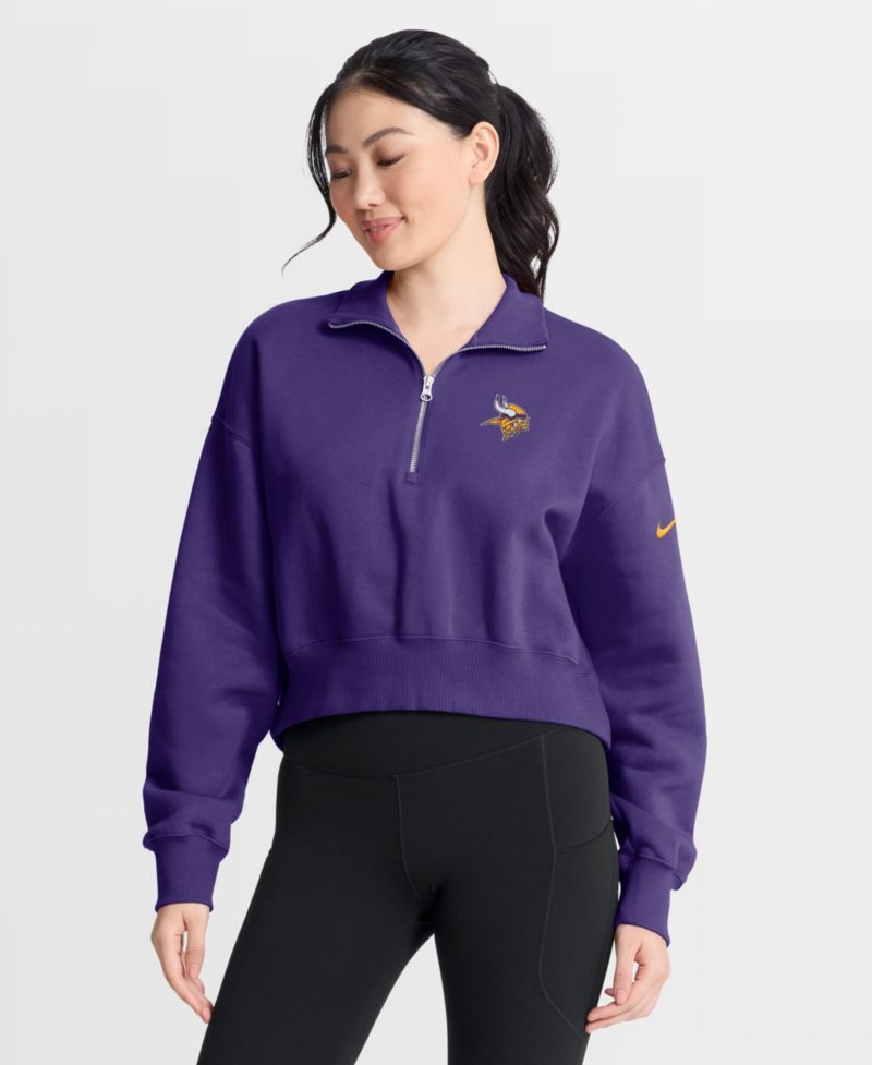 Women's Purple Minnesota Vikings Phoenix Fleece Quarter-Zip Sweatshirt