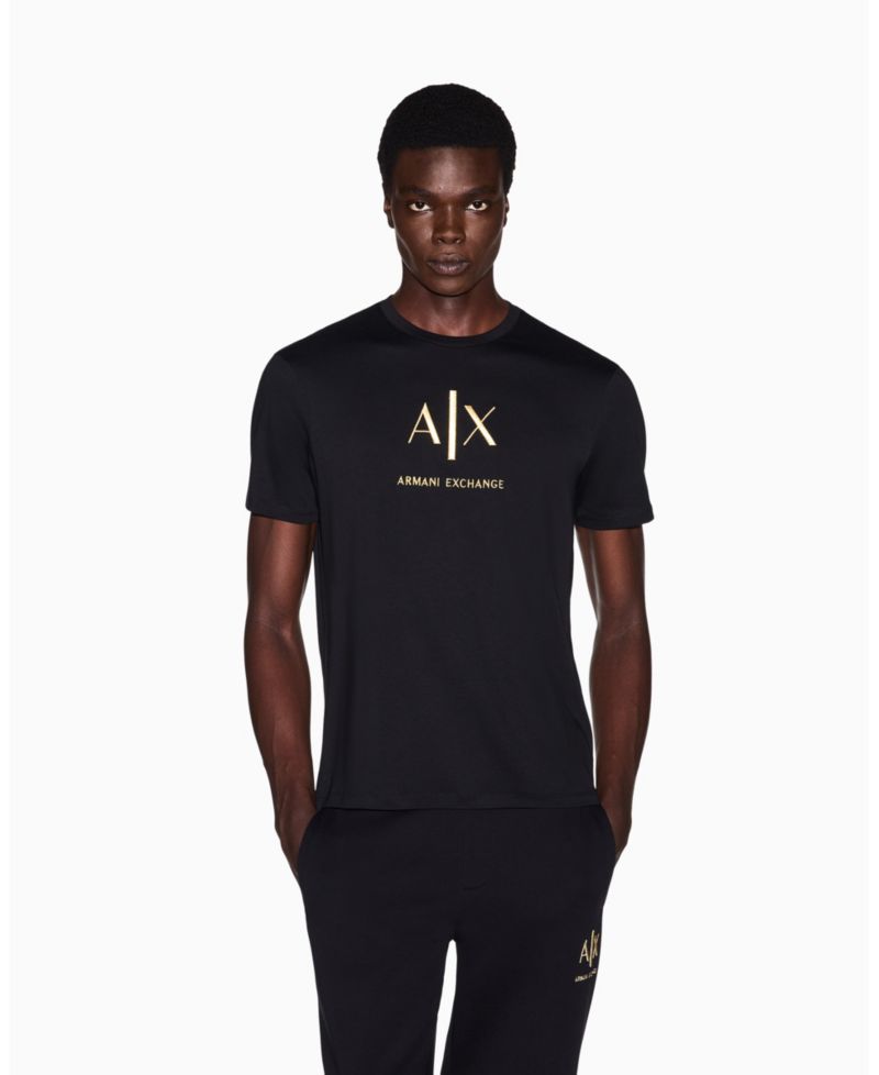 Men's Black And Gold Slim T-Shirt