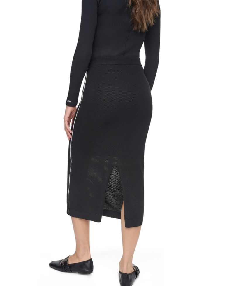 Women's Pointelle Mesh A-Line Pull-On Skirt