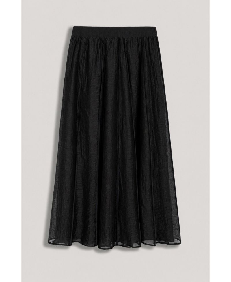 Women's Sheer Pleated Midi Skirt