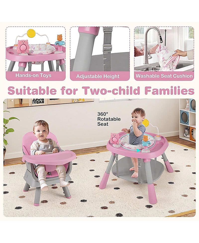Baby Baby 16-in-1 Convertible High Chair with Activity Center and Rotating Booster Seat