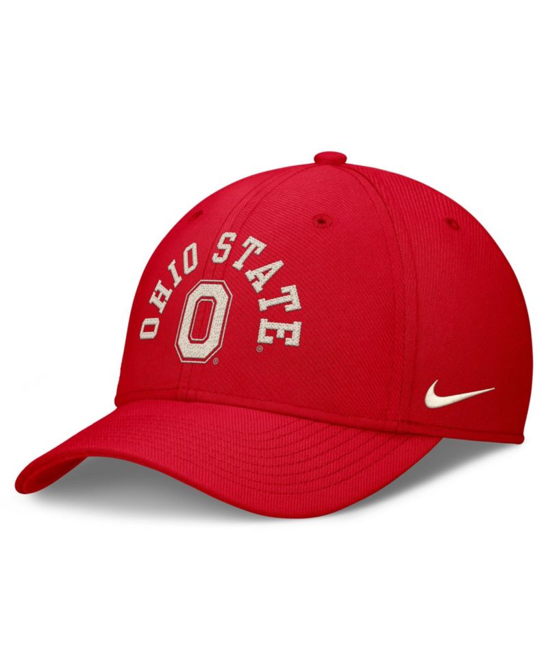 Men's Scarlet Ohio State Buckeyes Campus Prep Chained Arched Swooshflex Flex Hat