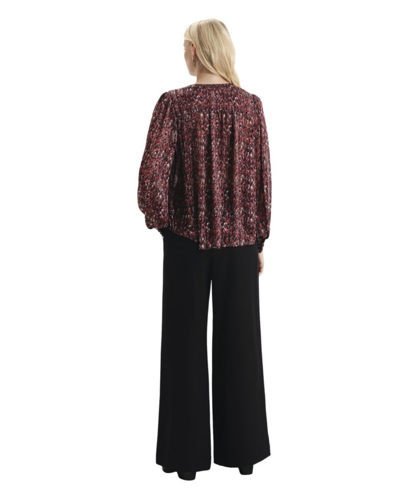 Women's Lia Printed Long-Sleeve Chiffon Blouse
