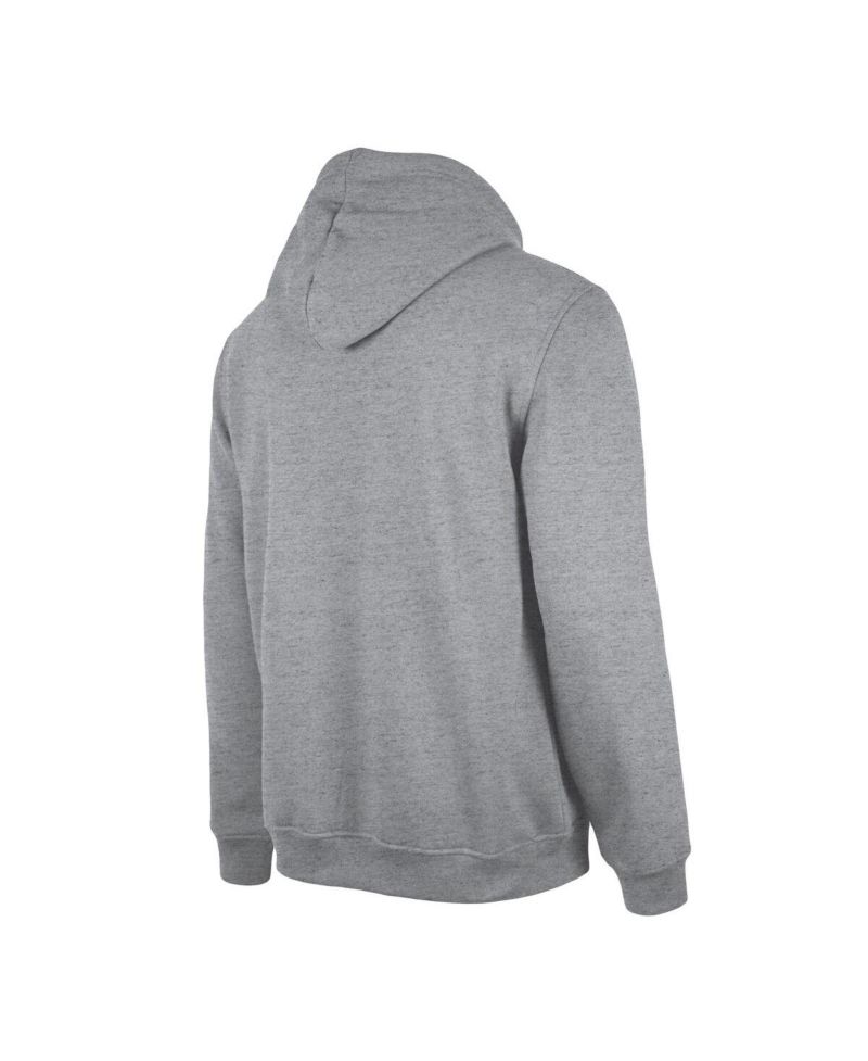 Men's Heather Gray Distressed Miami Dolphins Retro Pullover Hoodie