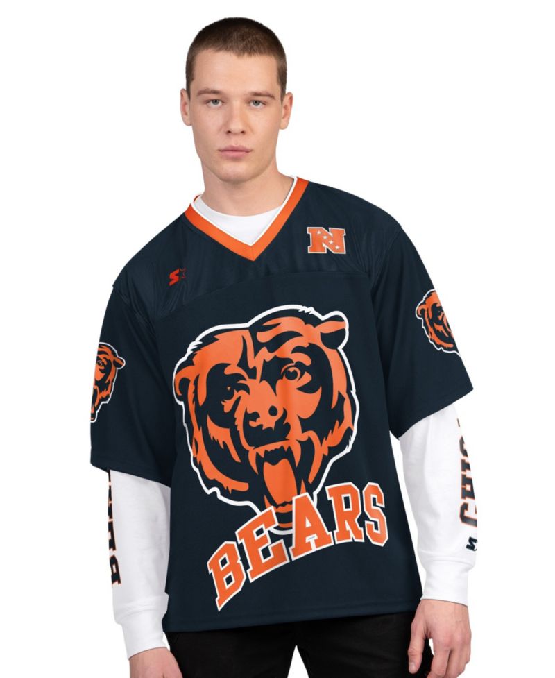 Men's Navy/White Chicago Bears Short Sleeve Long Sleeve T-Shirt