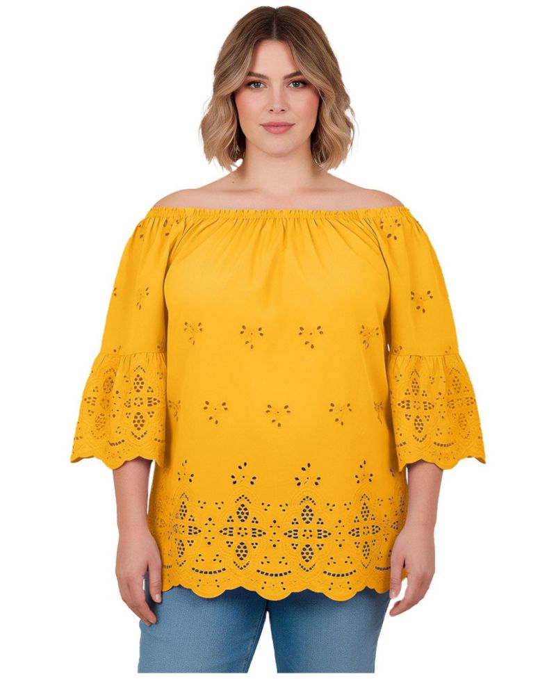 Plus Size Convertible Eyelet Women's Tunic
