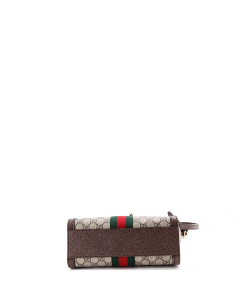 Small Ophidia Top Handle Tote GG Coated Canvas