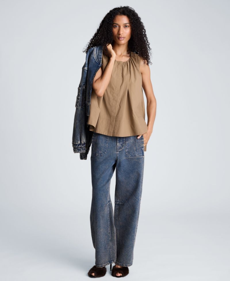 Women's High-Low Tent Poplin Top