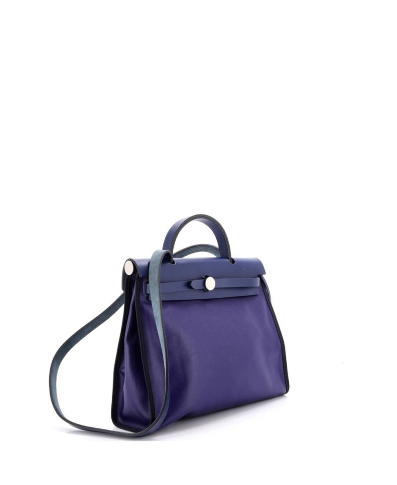 Pre-Owned Hermes 31 Herbag Zip Berline Vache Canvas and Leather