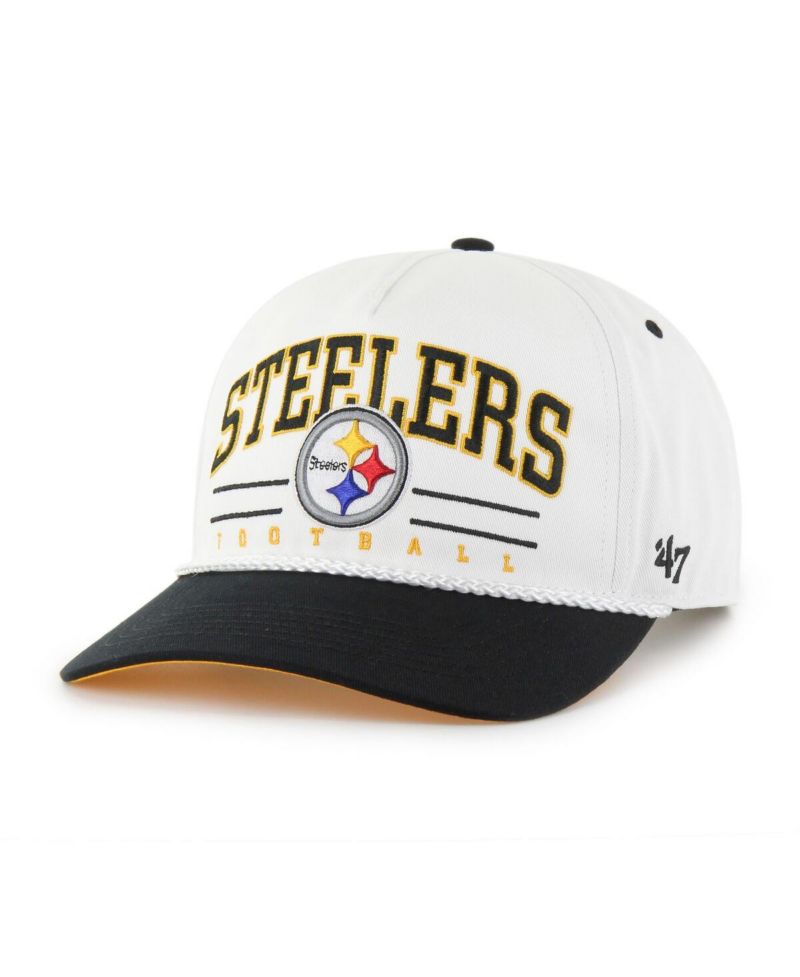 Men's White/Black Pittsburgh Steelers Roscoe Two-Toned Hitch Adjustable Hat