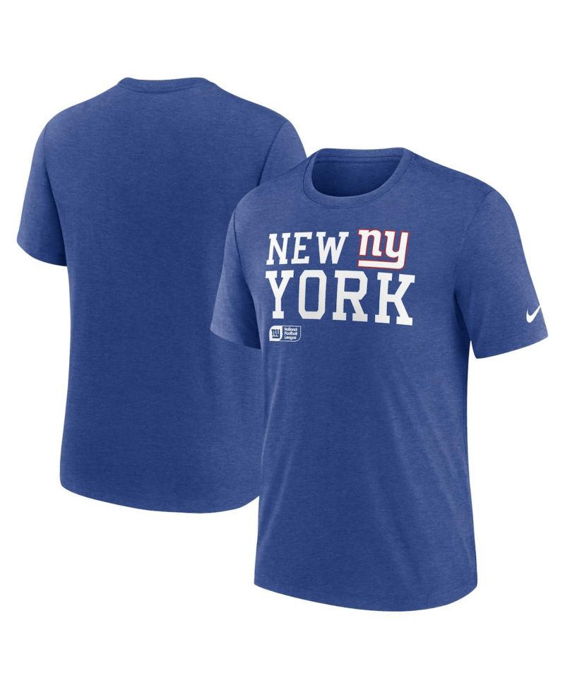 Nike Men's Royal New York Giants Overlap Lockup Tri-Blend T-Shirt