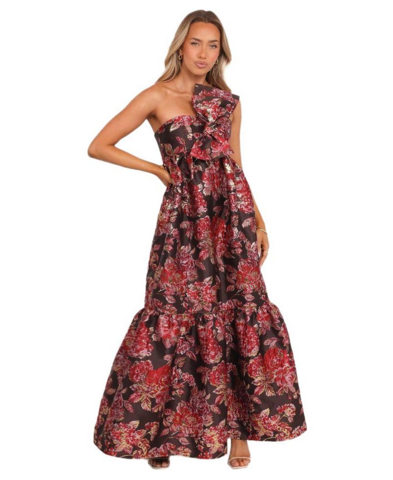 Women's Betina Bow Front Maxi Dress - Brown Floral