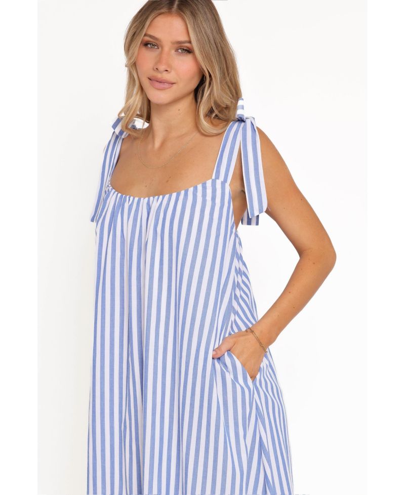 Women's Amber Maxi Square-Neckline Striped Dress