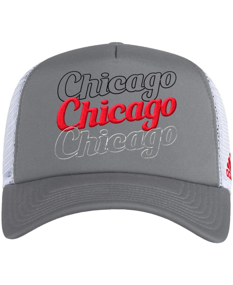 Women's Gray, White Chicago Blackhawks Foam Trucker Snapback Hat