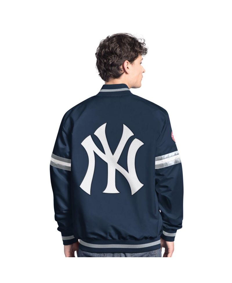 Men's Navy New York Yankees Scout Full-Snap Varsity Jacket