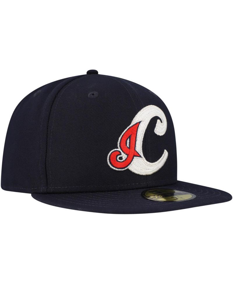 Men's Navy Cleveland Indians Cooperstown Collection Duo Logo 2.0 59FIFTY Fitted Hat