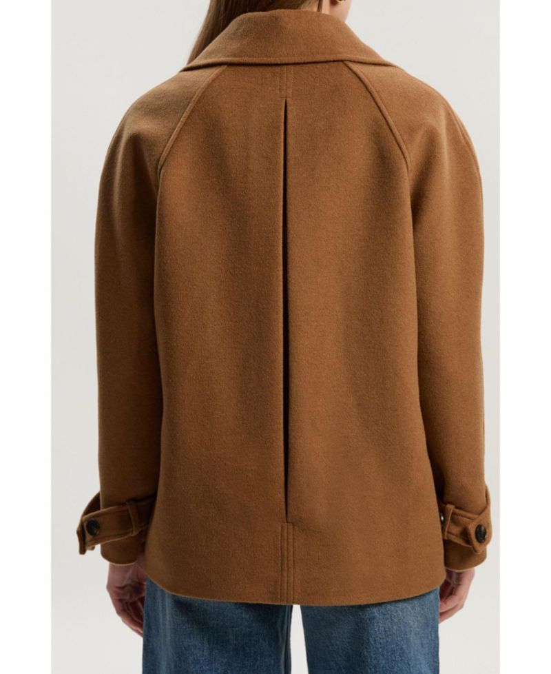 Women's Brushed Wool Double Breasted Short Coat