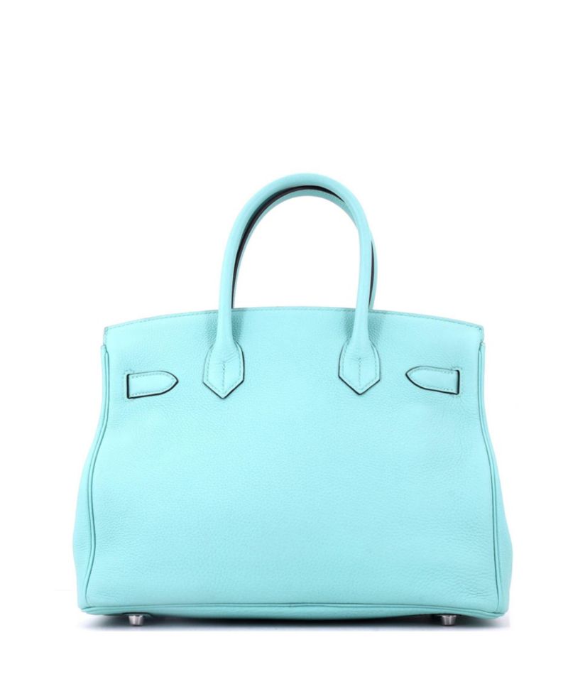 Pre-Owned HERMES Pre-Owned Hermes Birkin 30 Handbag Blue Togo with Palladium Hardware