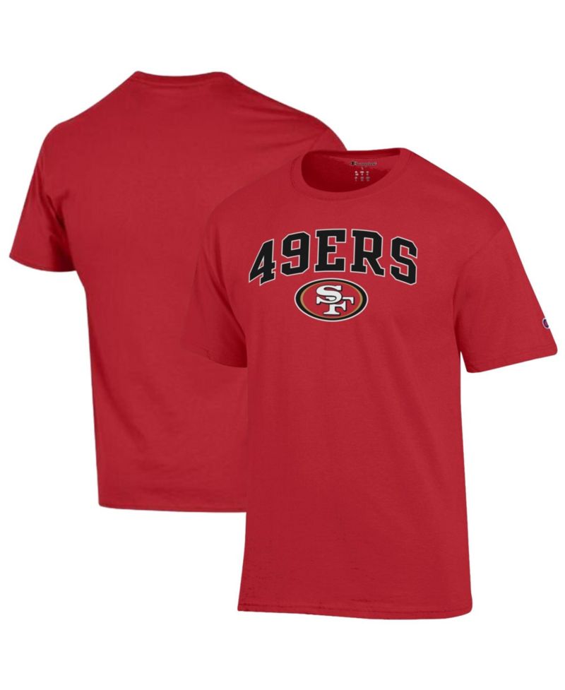 Men's Scarlet San Francisco 49ers Arch Over Logo T-Shirt