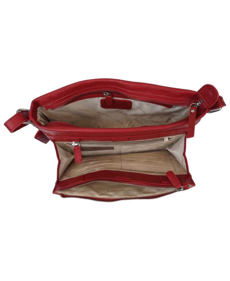 Pebble Loretta Leather Crossbody Handbag with Organizer
