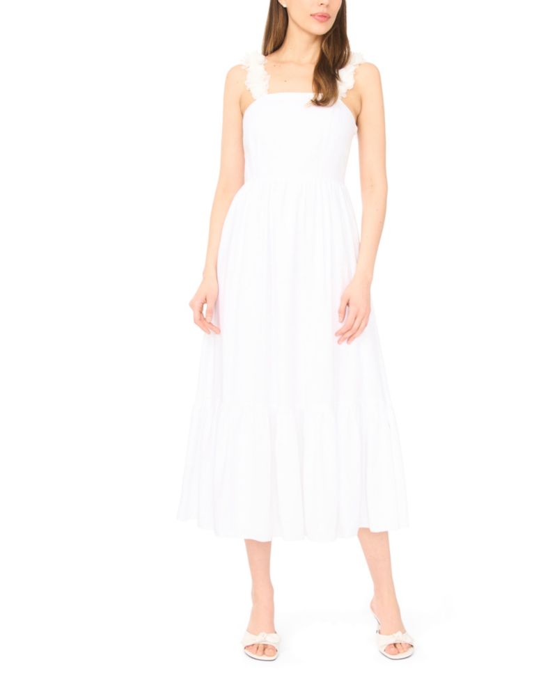 Women's Square Neck Sleeveless Midi Dress