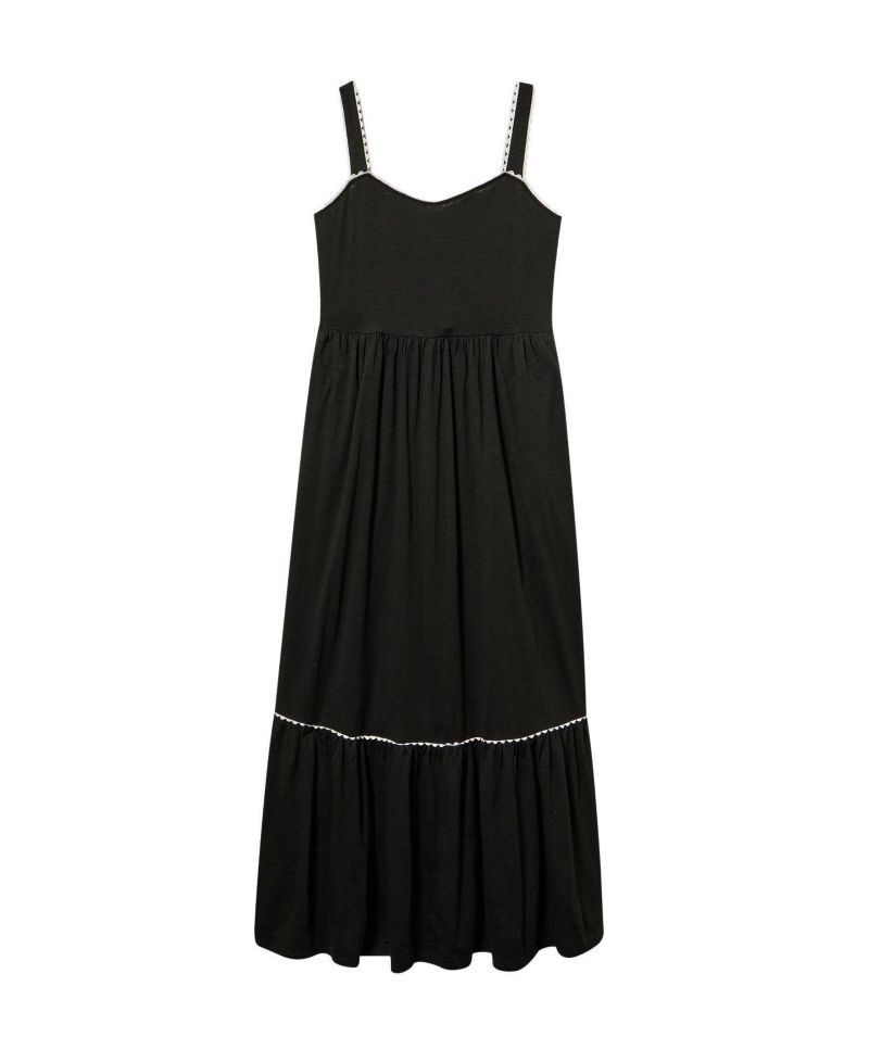 Plus Size Belle Isle Empire-Waist High-Low Hem Scallop-Trim Maxi Dress