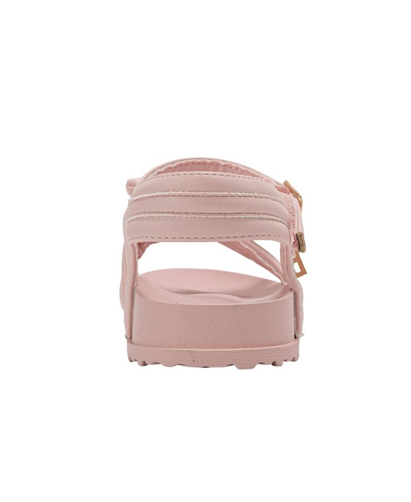 Girls Footbed Sandals - Lightweight Comfort & Adjustable Strap with Puffy Bow Detail